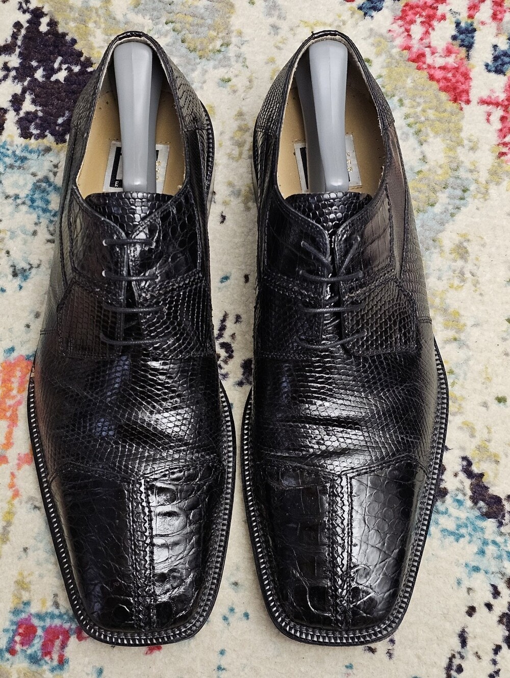 David Eden Joplin Oxfords Men's Size 11.5 Crocodile & Lizard Skin Dress Shoes